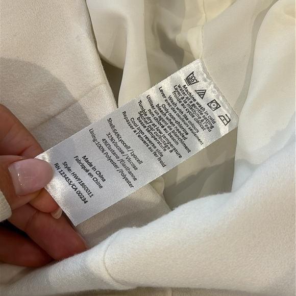 Halston cream front pleat trouser size 8 - Picture 4 of 4